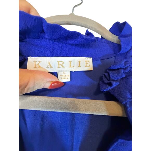 Karlie Tier Blue Dress - Size L - Picture 3 of 12